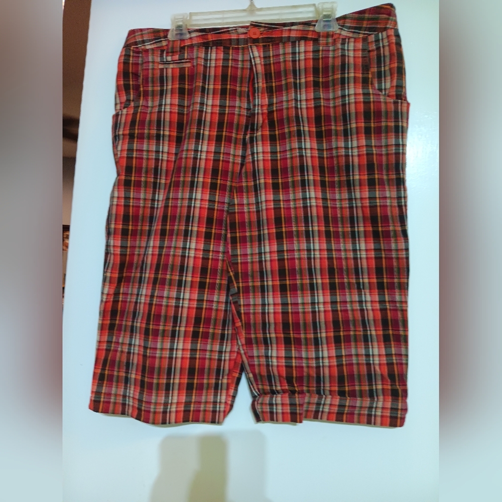 2/$8 Plaid Women's Shorts - Red and Black
